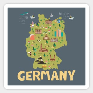 Germany illustrated map Magnet